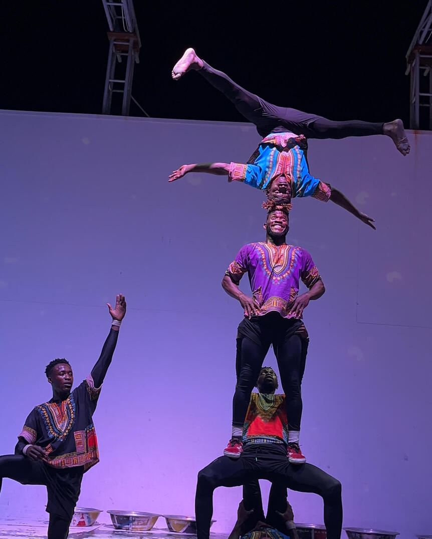 We are, [ wheelsacroghana ] an acrobatic group from Ghana, consisting of 8 talented members. We love showcasing our high-energy stunts. flips, pyramid acts, hat show, dish-pan performances, BMX act, and juggling . With our experience in entertaining all ki